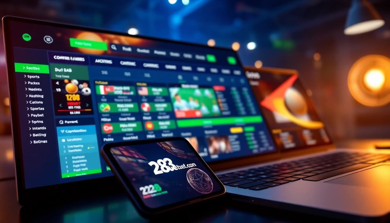 Experience the excitement of online betting with 28bet.com through a modern digital interface showcasing sports and casino games.