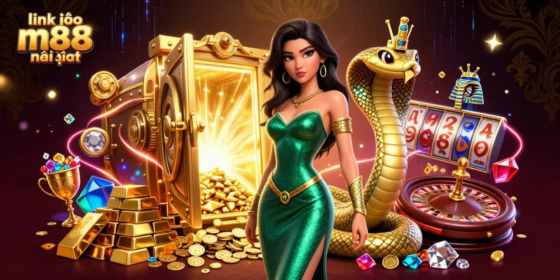 Khám phá link vào m88 mới nhất đầy thú vị khi những kho báu vàng và yếu tố casino bao quanh một nhân vật ấn tượng.