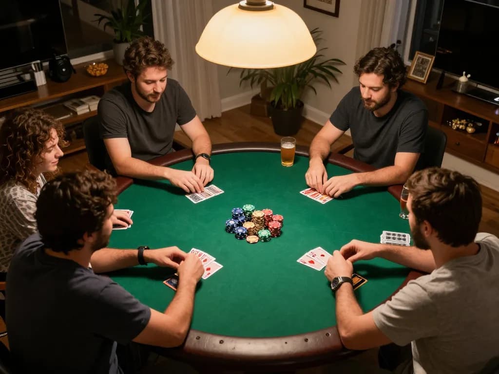 Join exciting home poker night with god55, friends gather around dynamic game table focusing on strategies