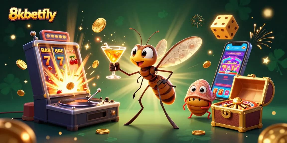 Experience 8xbetfly's thrilling casino atmosphere with vibrant characters and exciting gaming elements.