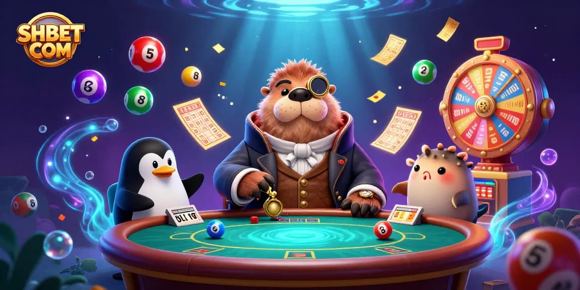 Join the underwater poker action at SHBET COM with colorful lottery elements and lively characters.