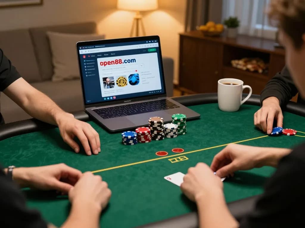 Enjoy seamless online gaming at open88.com with immersive poker action in a cozy home setting.