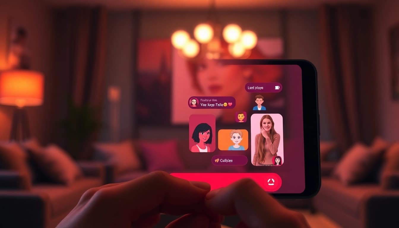 Engaging NSFW character AI chat interface showcasing colorful avatars and intimate interactions.