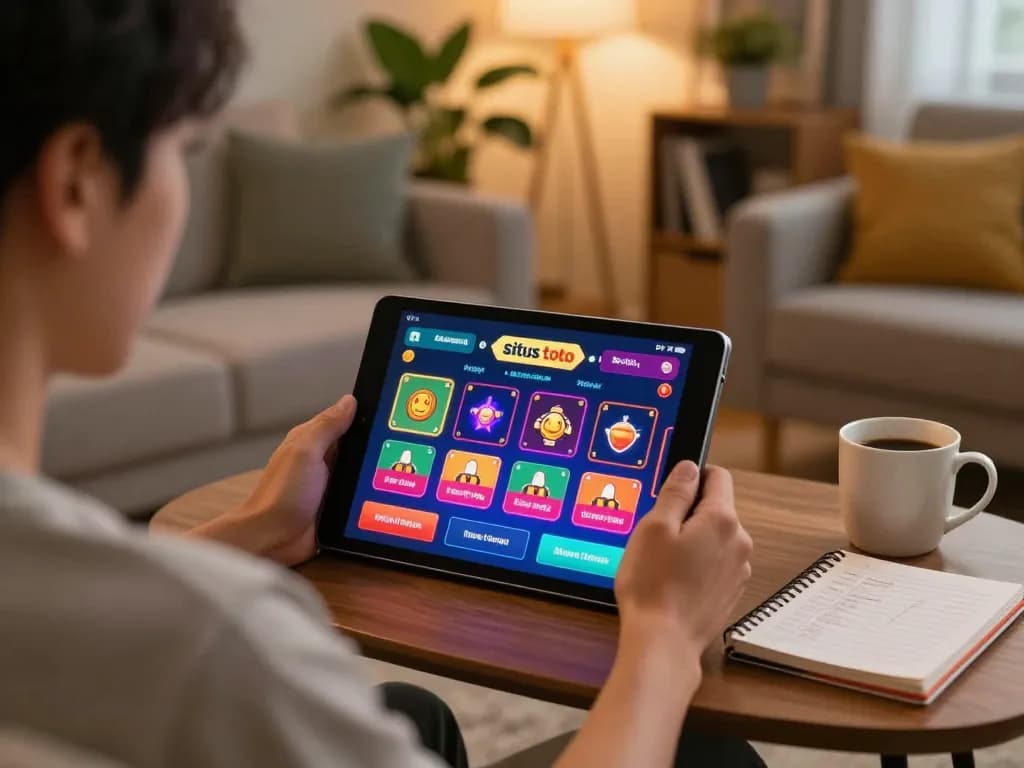 Bergabung dalam taruhan situs toto dari lingkungan rumah yang nyaman dengan tablet dan catatan strategi