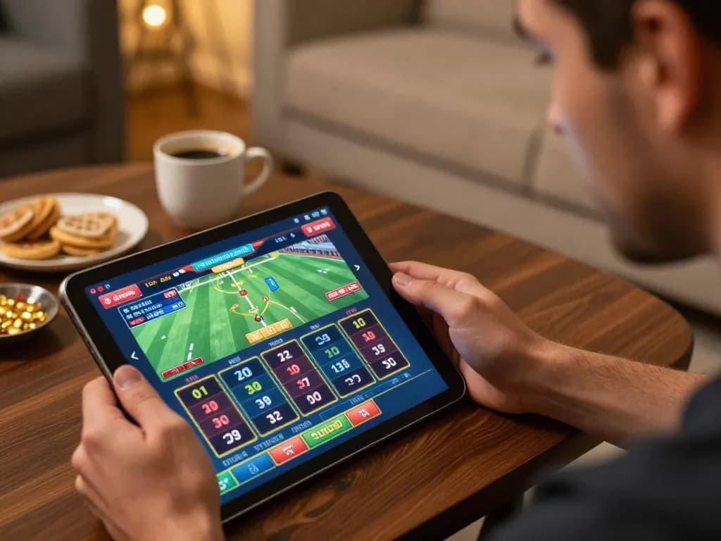 energileisureparks expert player placing strategic bets on sports events using a tablet