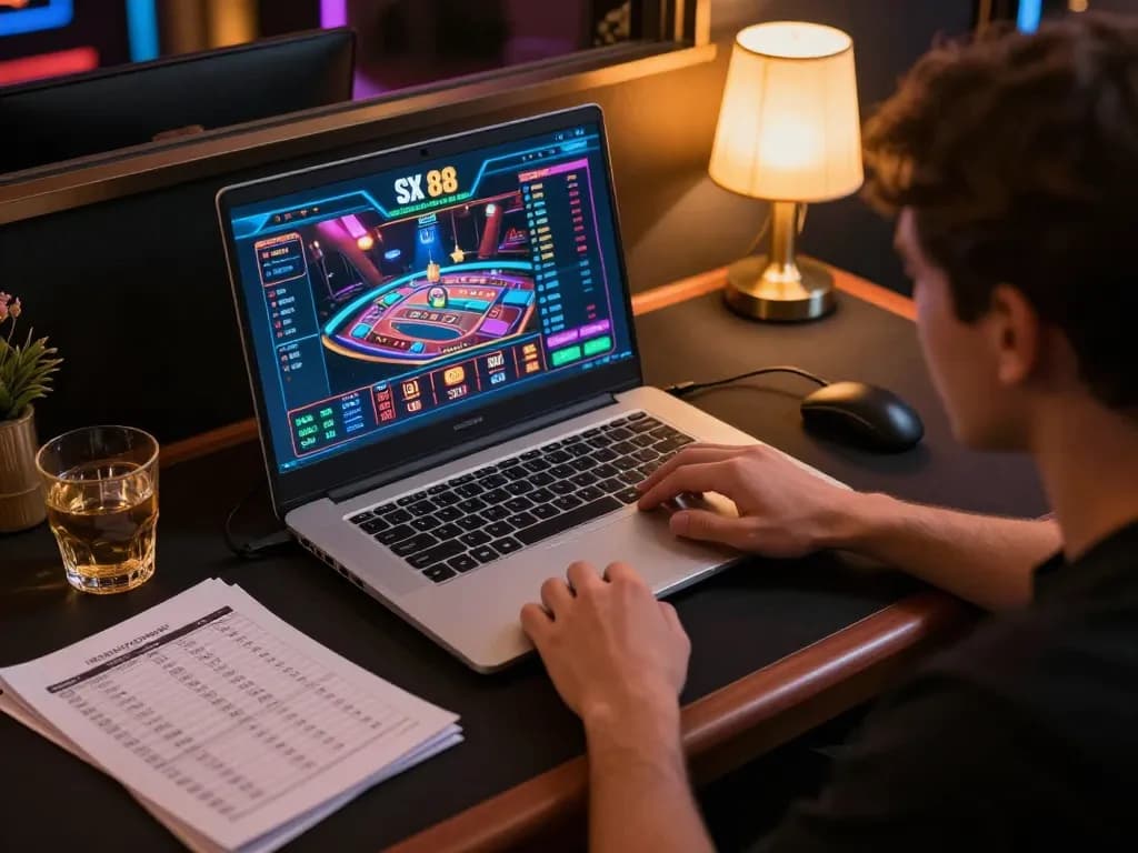 Engage in responsible gaming with SX 88's immersive online casino experience at home.