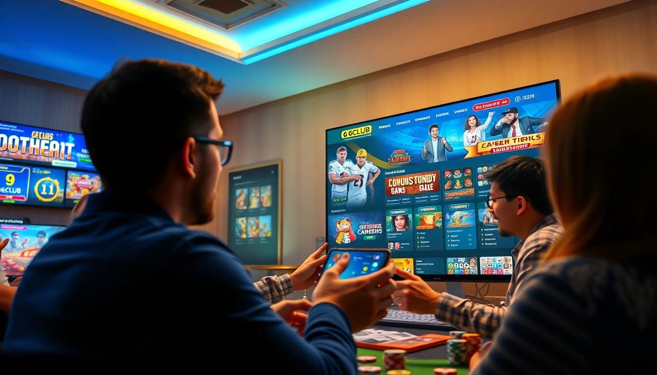 Engaging scene of players on the 66CLUB online gambling platform showcasing vibrant graphics and interactive gaming options.