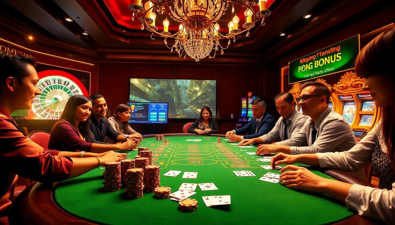 Engage with exciting khuyến mãi okfun offers at a luxurious casino table showcasing vibrant colors and thrilling gameplay.