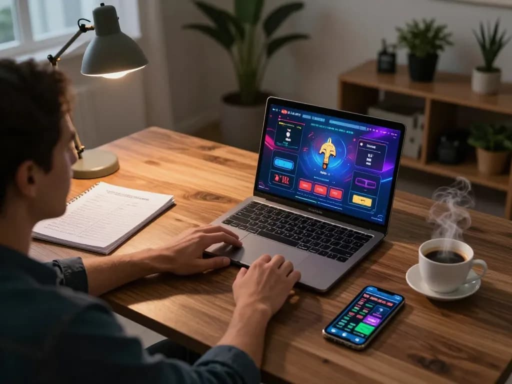 Engaging in online gaming experience at home while accessing link vào gg88 for better odds and strategies.