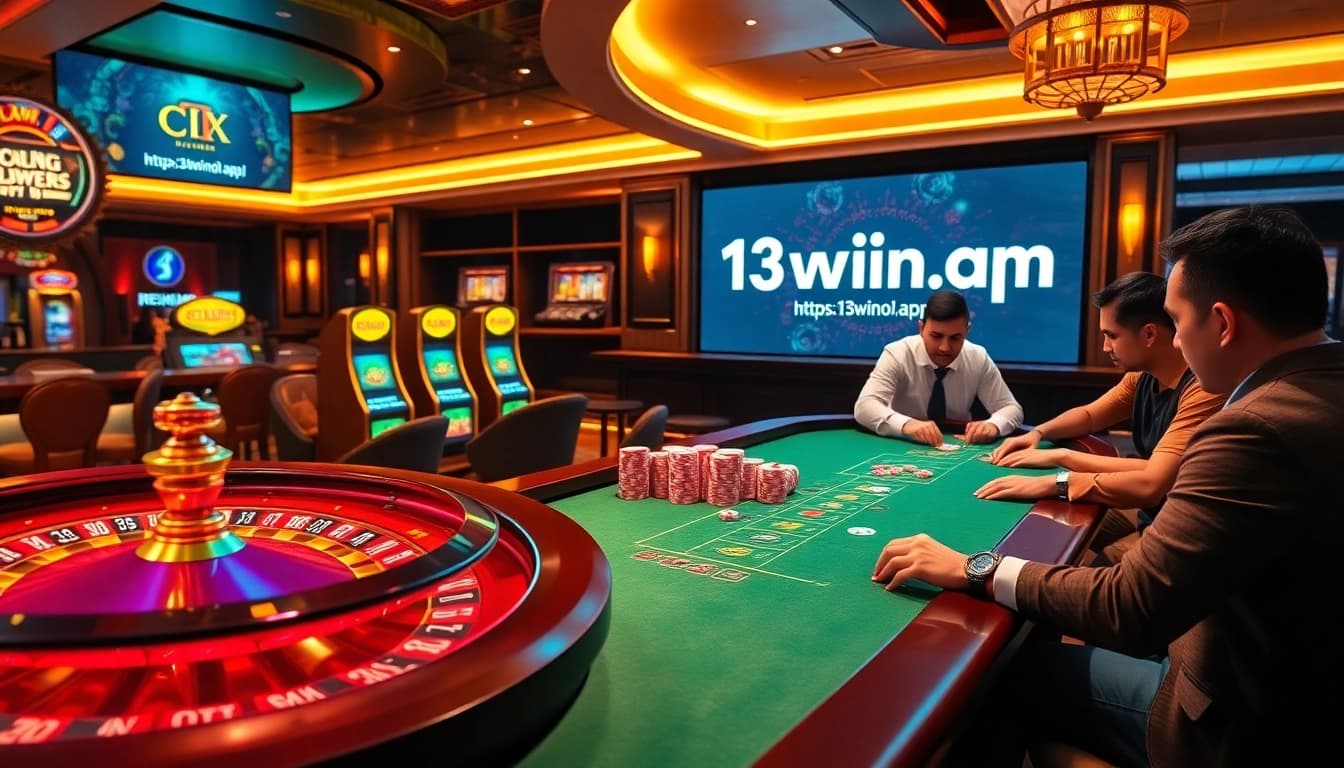 Experience thrilling gameplay at https://13win01.app/ with vibrant poker chips and roulette excitement.