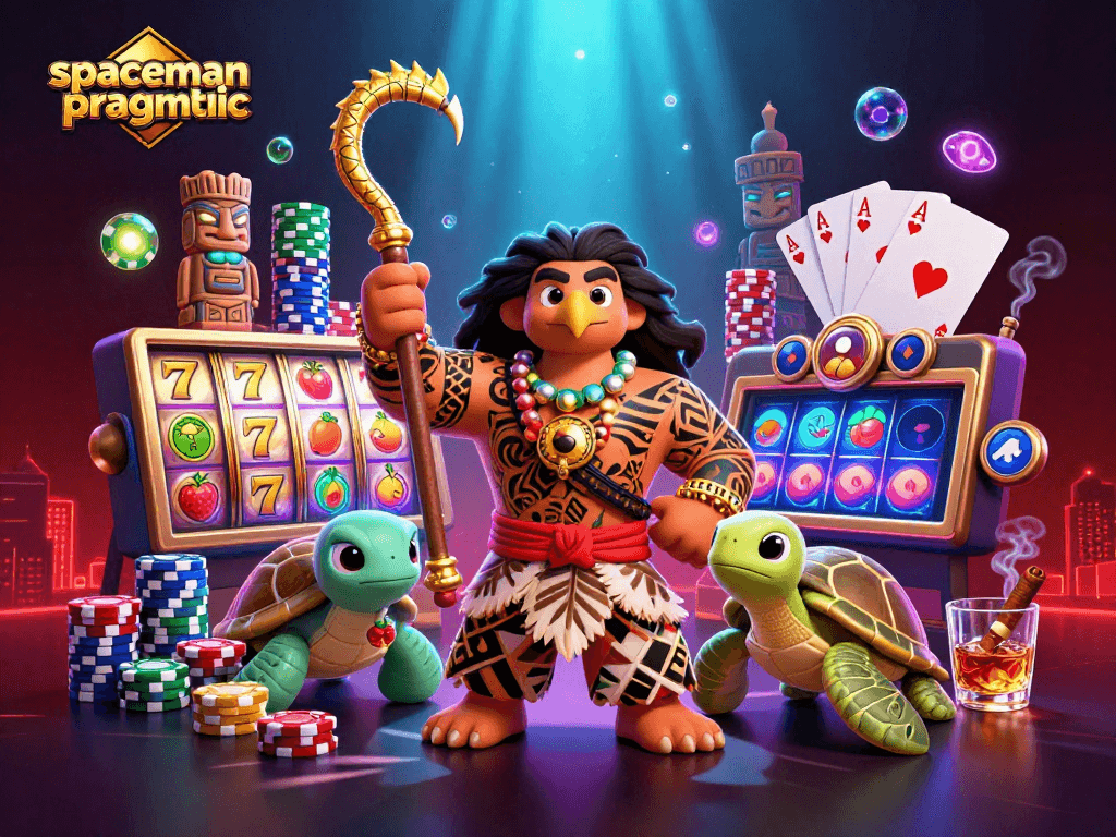 Engage in thrilling wins with spaceman pragmatic in this vibrant slot-focused casino scene.