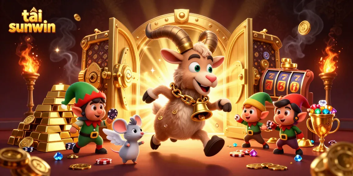 Engage in the vibrant casino scene as tải sunwin comes alive with Krampus and playful characters stealing chips in a festive atmosphere.