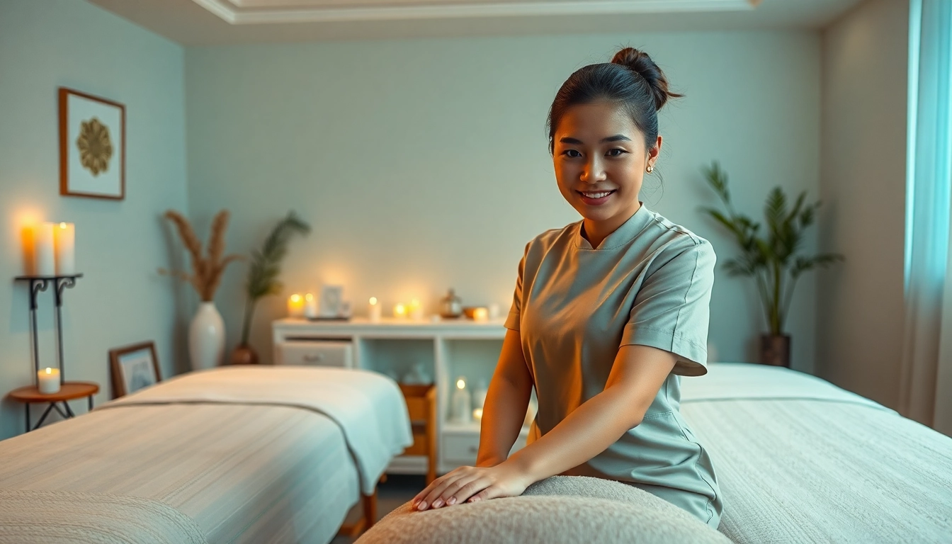 수원출장마사지 showcasing a professional therapist ready for a home massage.