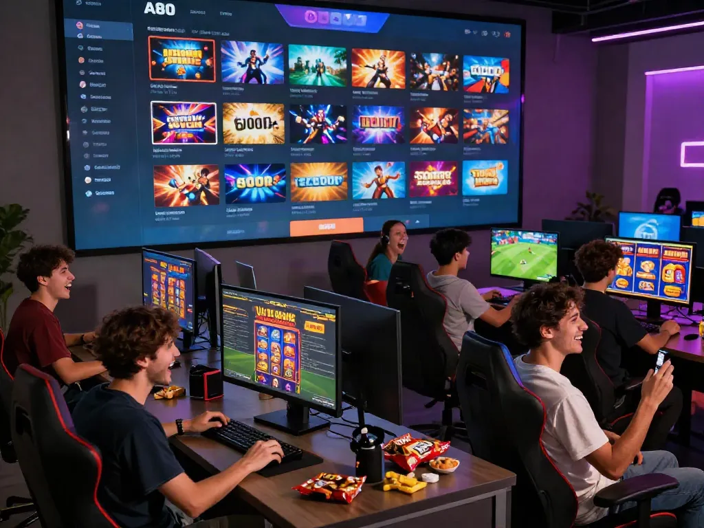 Players enjoying a variety of games on the A80 online gaming platform, showcasing a vibrant and exciting atmosphere.