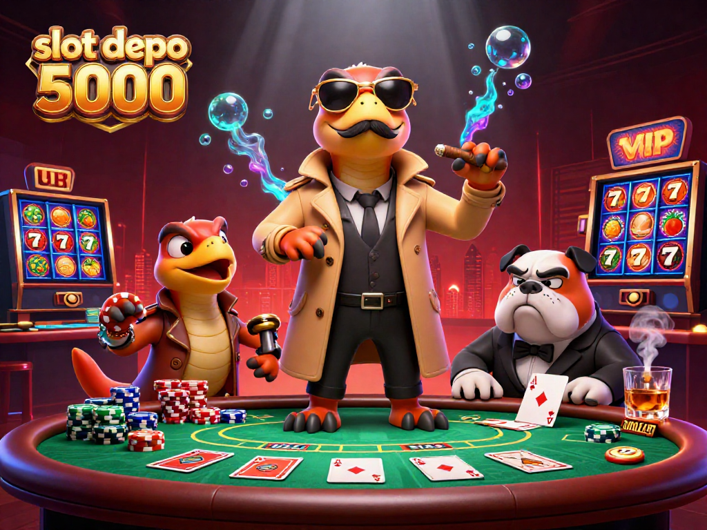 Experience the thrill of slot depo 5000 with raptors in disguise at a bustling VIP casino.