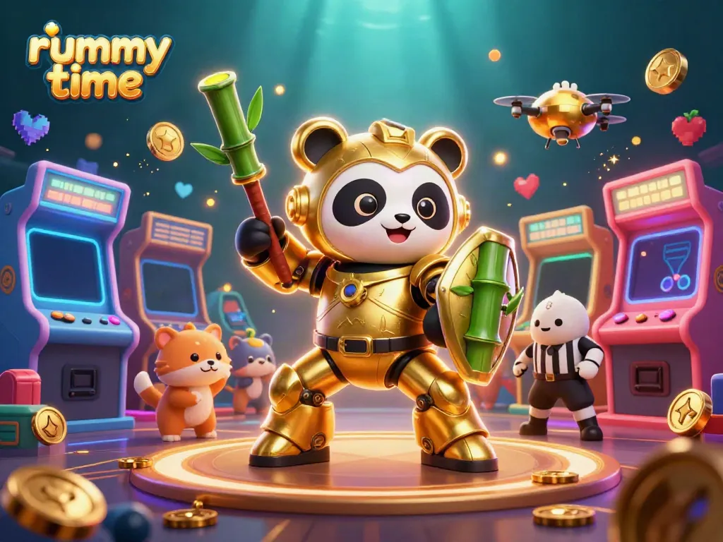 Engage in thrilling rummy time gameplay with vibrant visuals, showcasing arcade elements in a dynamic arena.