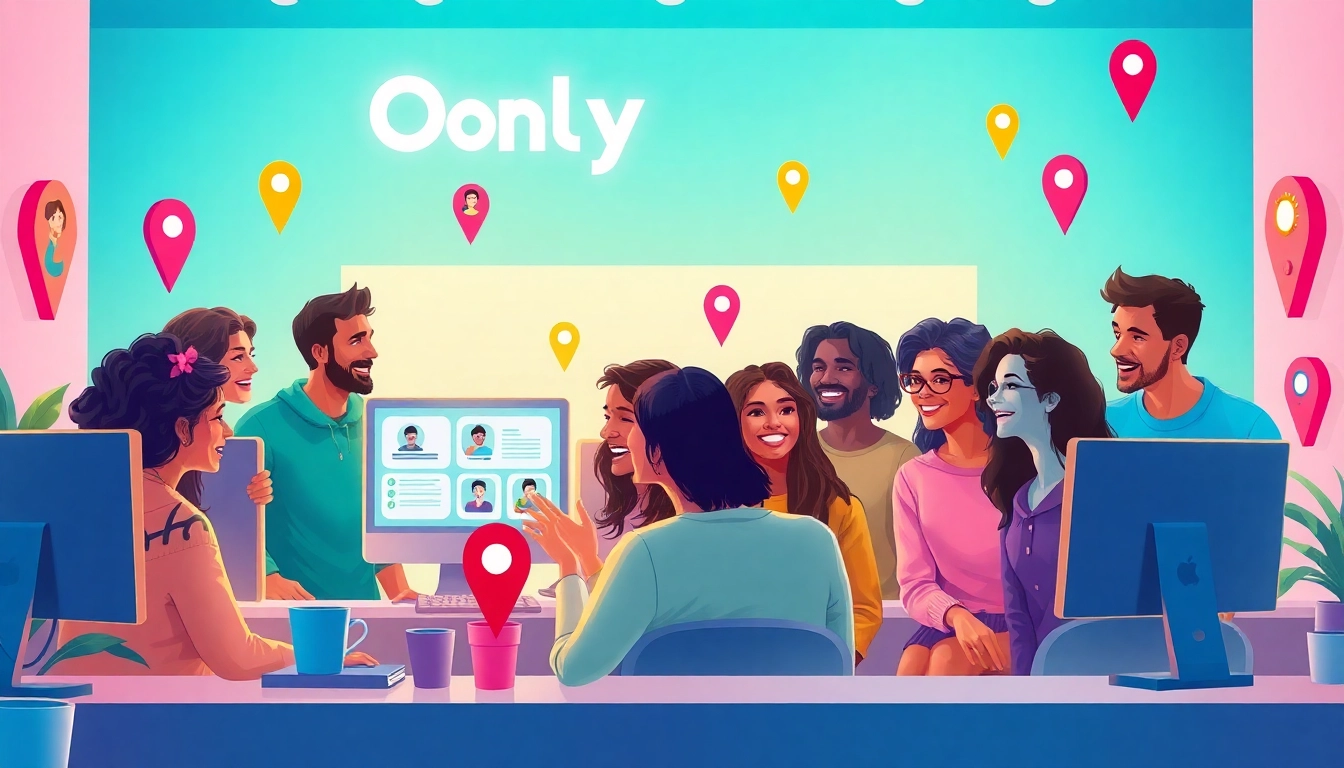 OnlyFans Nearby Creators engaging with fans in a vibrant digital community.