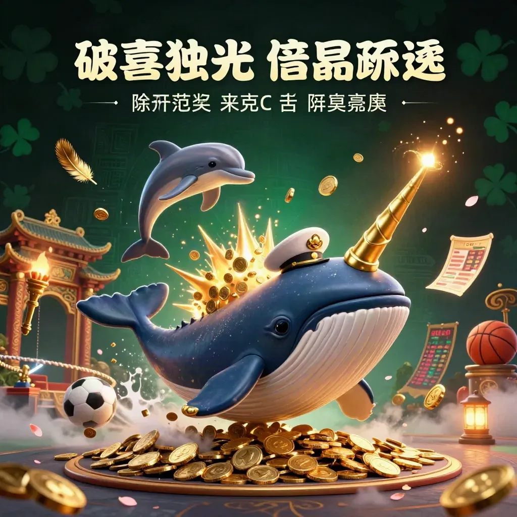 Whale captain and narwhal surge through coins in a neon casino temple scene.