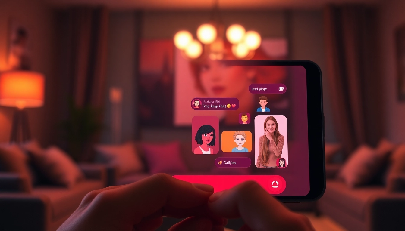 Engaging NSFW character AI chat interface showcasing colorful avatars and intimate interactions.