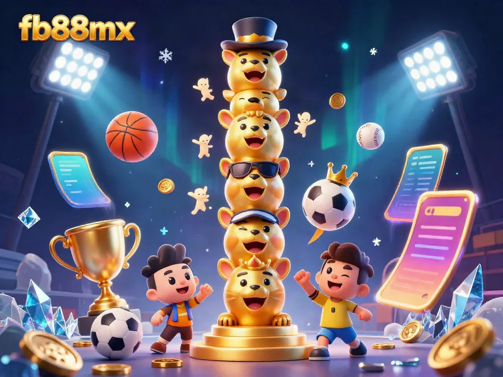 Engage in exciting gameplay at fb88mx with dynamic sports elements and a vibrant totem illustration.