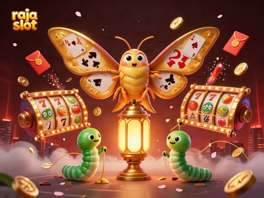 Tampilkan permainan slot menarik di raja slot dengan ilustrasi 3D menarik.