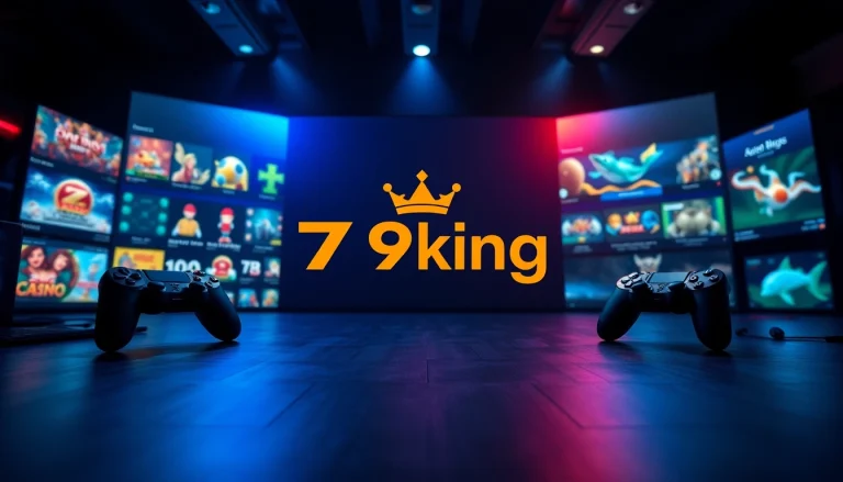 Aansprekende online gaminginterface met het 79king-logo en verschillende populaire spellen