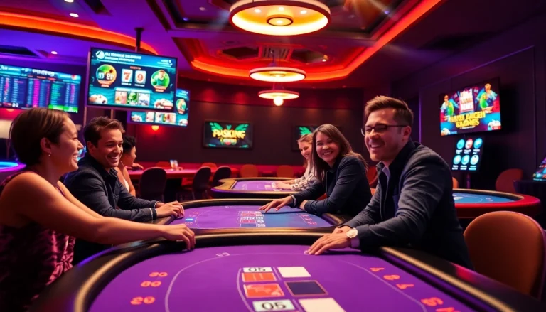 Escena emocionante de la plataforma de juego en línea 79king con jugadores comprometidos en diversas mesas de juego.