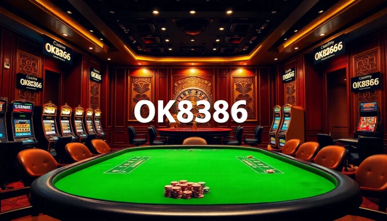 Experience the thrill of winning at the poker table in the luxurious casino setting of OK8386.