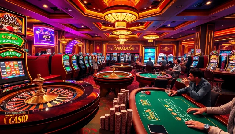 Experience the excitement of casino gaming with OK8386 branded slot machines and roulette.
