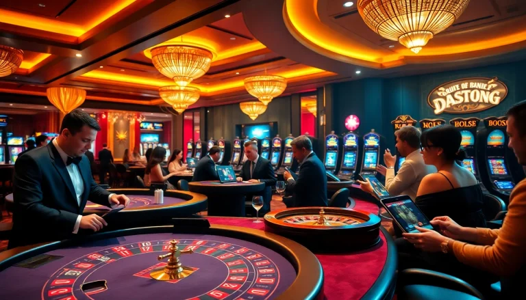 KJC Global enhances the excitement of high-stakes gambling with vibrant casino tables and thrilling players.