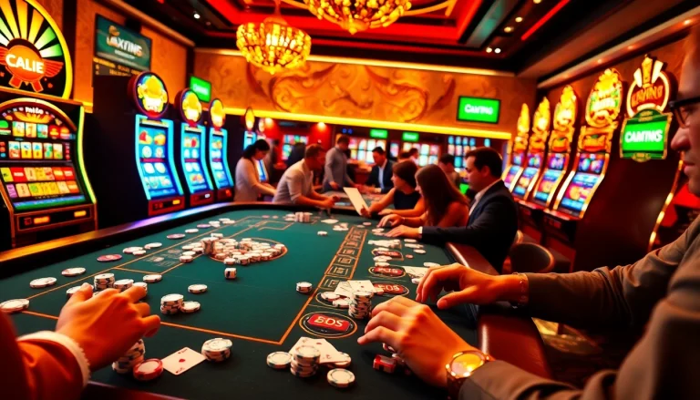 Experience the excitement of gameplay at https://xx88.ai/ with players at a vibrant casino table.