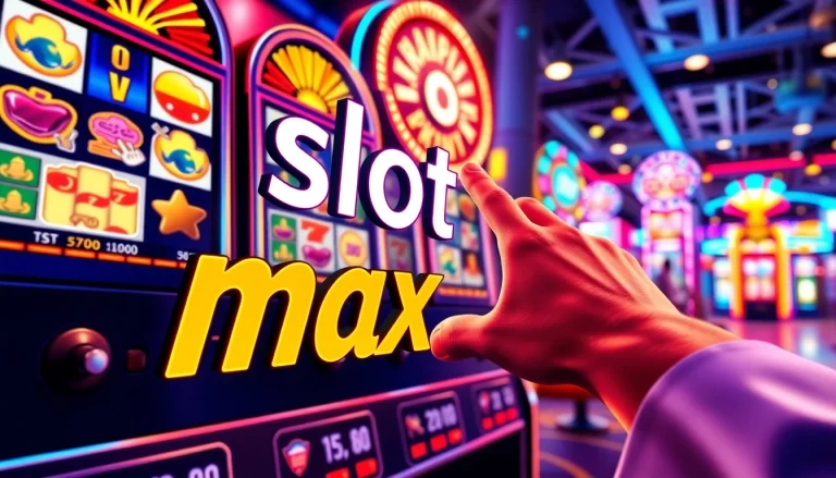 Permainan slot maxwin yang memikat dengan simbol cerah dan suasana kasino yang energik.