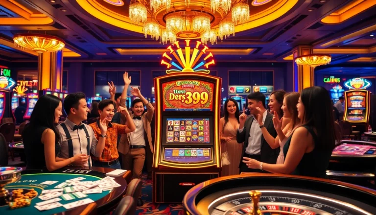 Mesin slot Dewanaga89 menarik pemain yang antusias dalam suasana kasino yang meriah.