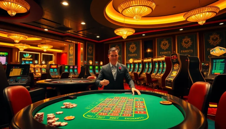 Engaging scene featuring Nhà Cái RR88 with poker chips and roulette wheel, showcasing online gambling excitement.