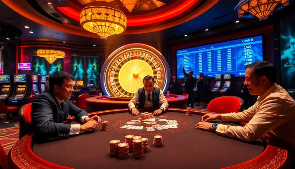 Experience the thrill of betting at Nhà cái CPC188, featuring a vibrant poker game and roulette excitement.