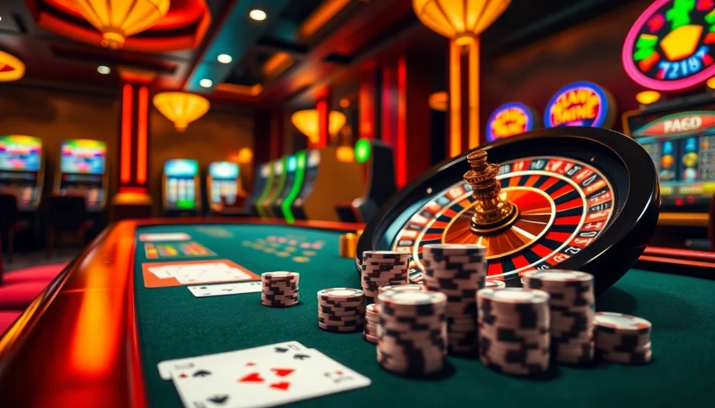 Winning big at 789bet's glamorous casino tables showcasing poker chips and cards