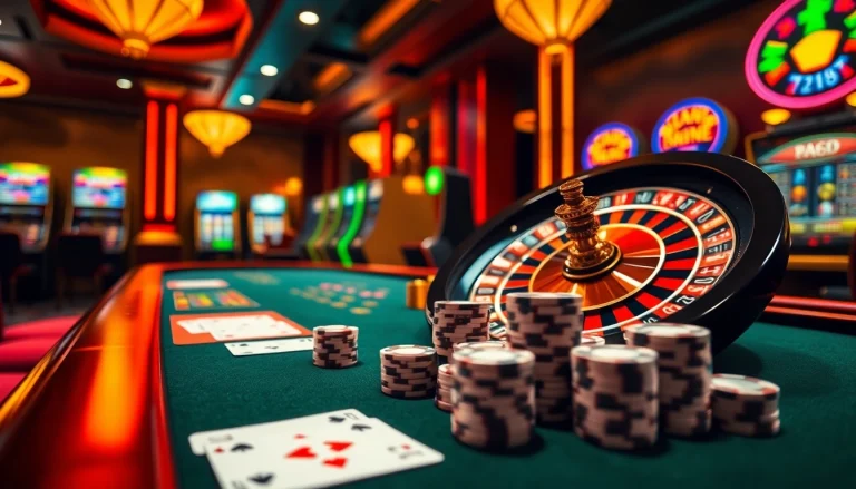 Winning big at 789bet's glamorous casino tables showcasing poker chips and cards