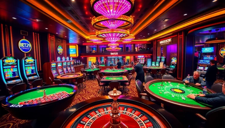Experience the thrill of BET29 gaming with vibrant slots and poker tables.