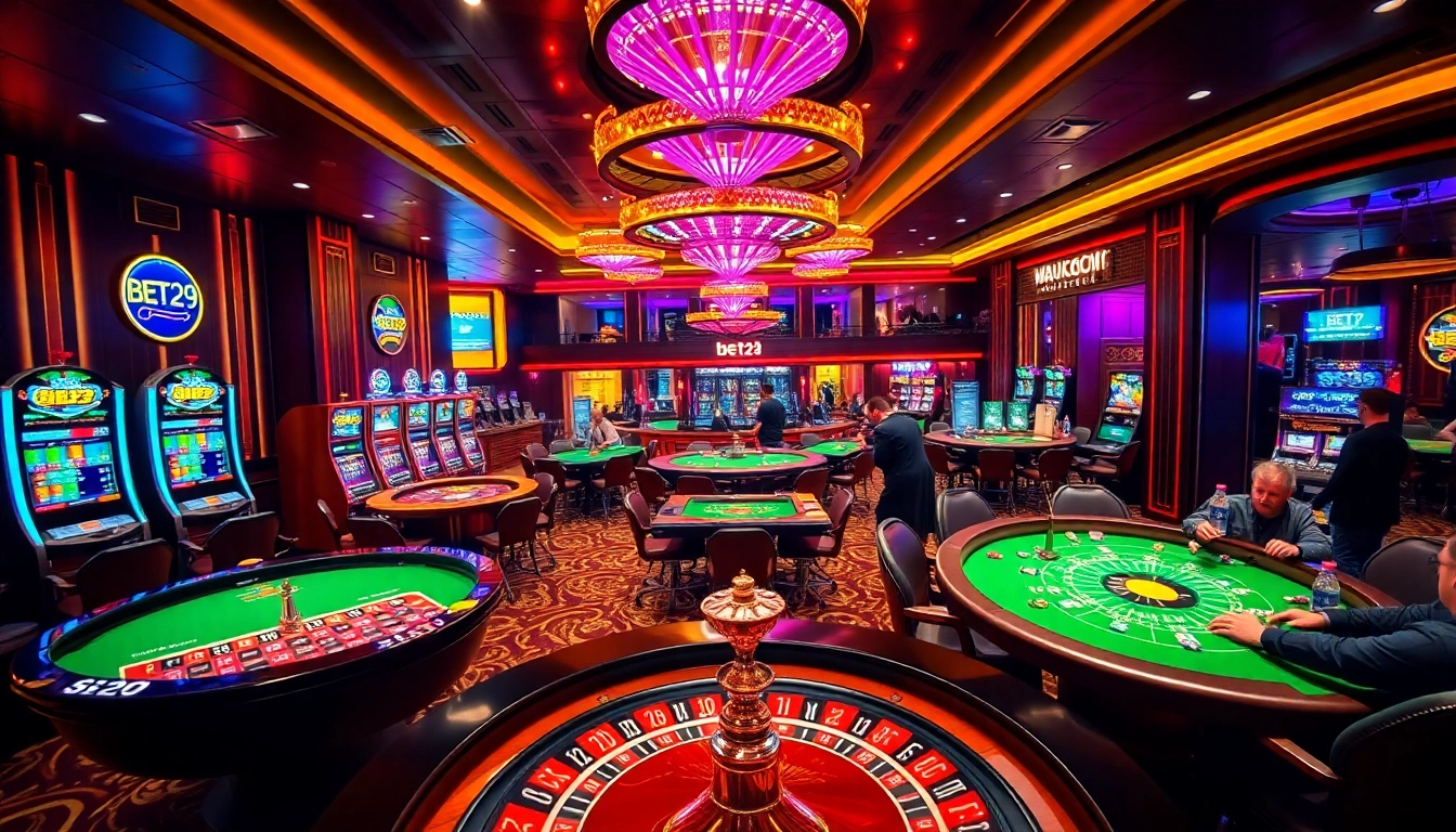 Experience the thrill of BET29 gaming with vibrant slots and poker tables.