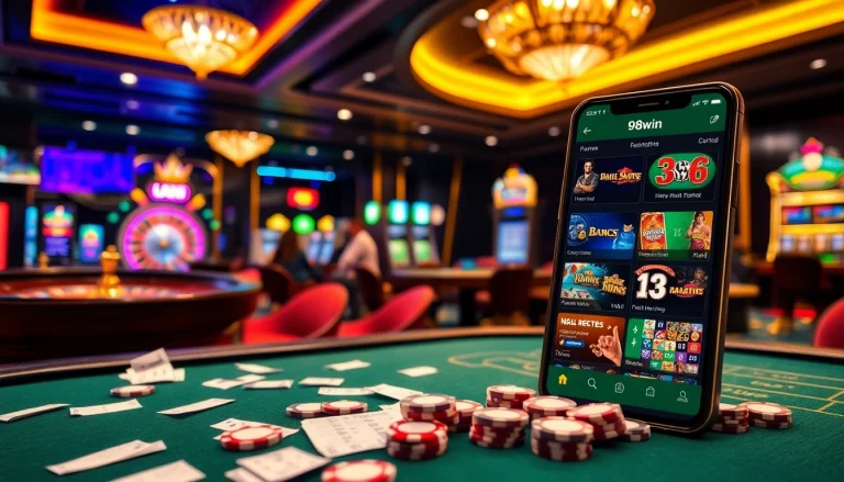 Experience thrilling gameplay with the app 98win in a vibrant casino setting.