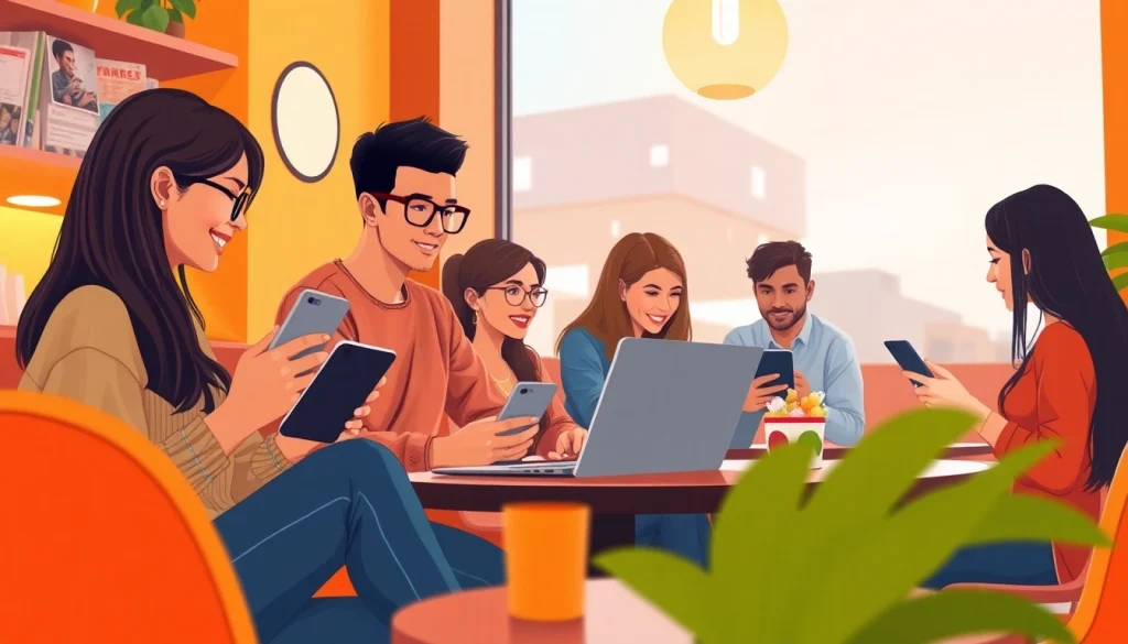 مشهد غرفة دردشة حية في شات الرياض مع مستخدمين متنوعين يشاركون في المحادثة عبر الإنترنت