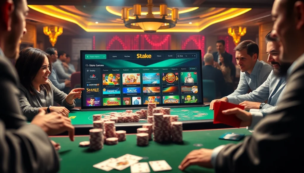 שחקני קזינו Stake סוכן נלהבים משתתפים בפוקר בסכומי הימור גבוהים, ומציגים חוויית משחק מקוון יוקרתית.