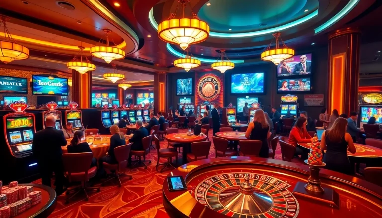 Experience the excitement of betting at THABET, featuring tables and slot machines.