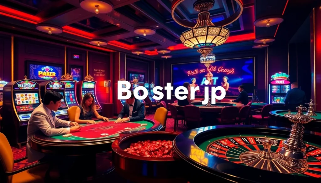Engage in thrilling gambling action at Boosterjp with vibrant casino tables and players.