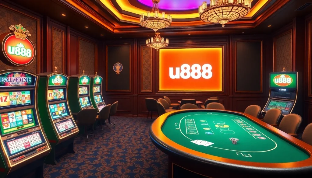 Experience excitement at u888 casino with a vibrant roulette table and stylish gameplay.