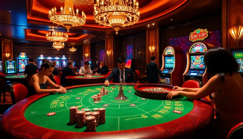 Experience the thrill of winning at the rik vip casino with vibrant gaming tables and colorful chips.