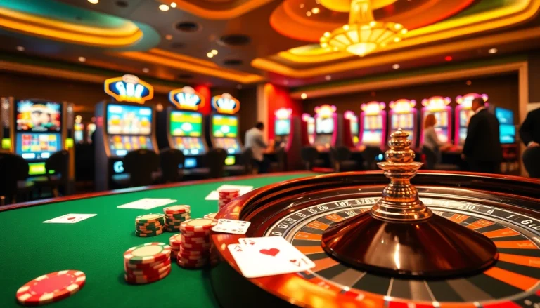 Experience the thrill of gambling with 88i at a vibrant casino table filled with colorful chips and playing cards.