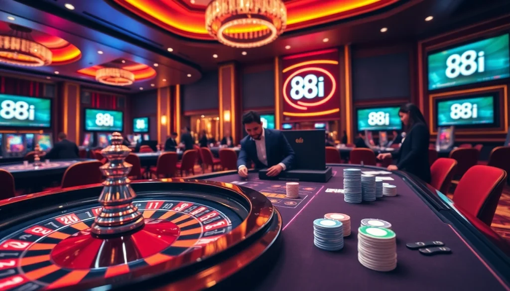 Experience thrilling casino action with 88i poker chips and roulette excitement.