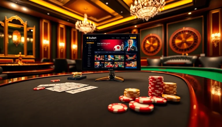 Experience the thrill of betting at Website kubet with vibrant casino visuals and dynamic poker action.