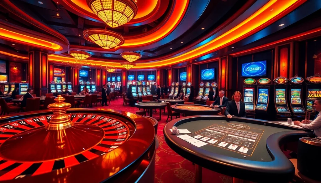 Experience thrilling gameplay at e2betvip with engaging casino tables and vibrant slot machines.